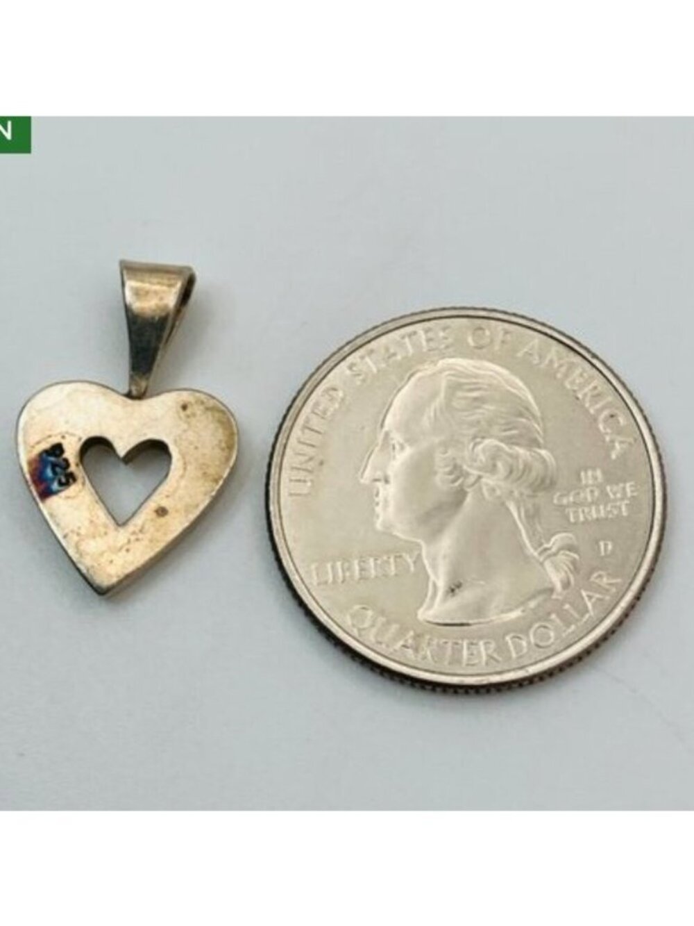 925 Sterling Silver Heart Necklace Cutout Heart Pendant on Sterling Box Chain - Picture 6 of 11